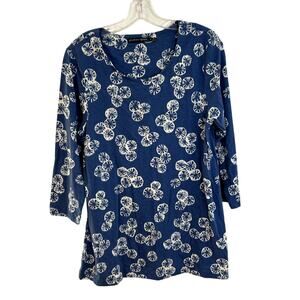 Gudrun Sjoden Tricot Shirt Womens Size Medium Blue White Sand Dollar NWOT